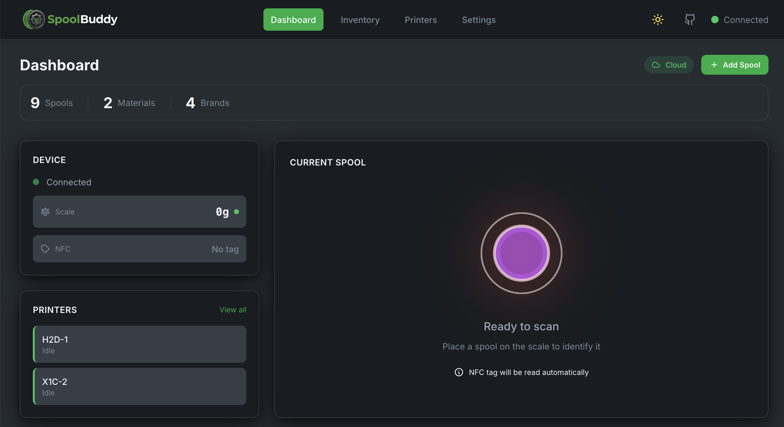 SpoolBuddy Web Interface